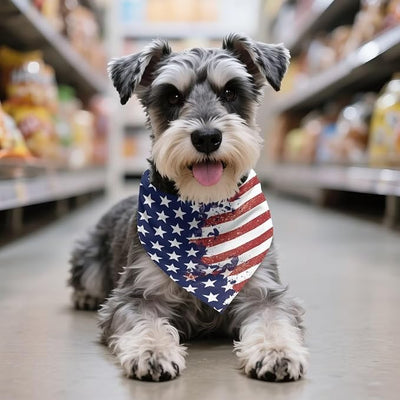 KEIAHUAN American Flag Dog Bandana 4th of July Patriotic Puppy Scarf Soft and Breathable Adjustable Dog Cat Kerchief for Small Medium Large Dogs Pack of 1