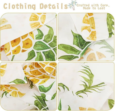 Hawaiian Dog Shirt – Lightweight and Breathable Summer T-Shirt with Tropical Prints, Fun Beach Outfit for Small, Medium, and Large Dogs, Perfect for Hot Days and Outdoor Vacation.Pineapple S