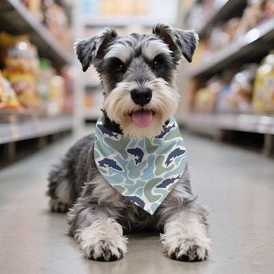 KEIAHUAN Blue Fish Camo Dog Bandana Washable Soft Dog Bibs Scarf Dog Bandanas Adjustable Kerchief for Small Large Dogs Cat