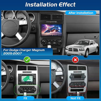 [4+64G] NHOPEEW Android Car Radio for Dodge Charger Magnum 2005 2006 2007 | 9 Inch Touchscreen Car Stereo with Wireless Carplay and Android Auto, GPS, WiFi, SWC, Mirror Link, BT + AHD Backup Camera