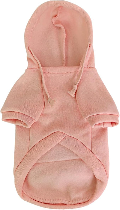 Jecikelon Dog Hoodies for Small Dogs with Zipper Pocket, Soft Fleece Puppy Clothes with Rope Hat, Warm Winter Outfits Cold Weather Coats, Cute Sweatshirt Chihuahua Costume (Pink, XX-Small)