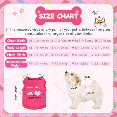 6 Pieces Dog Shirt Puppy Sweatshirt Pet Sleeveless Vest Dog Clothes Doggy Female Apparel for Small to Medium Dogs Puppy Cat(Cute Patterns,S Size)