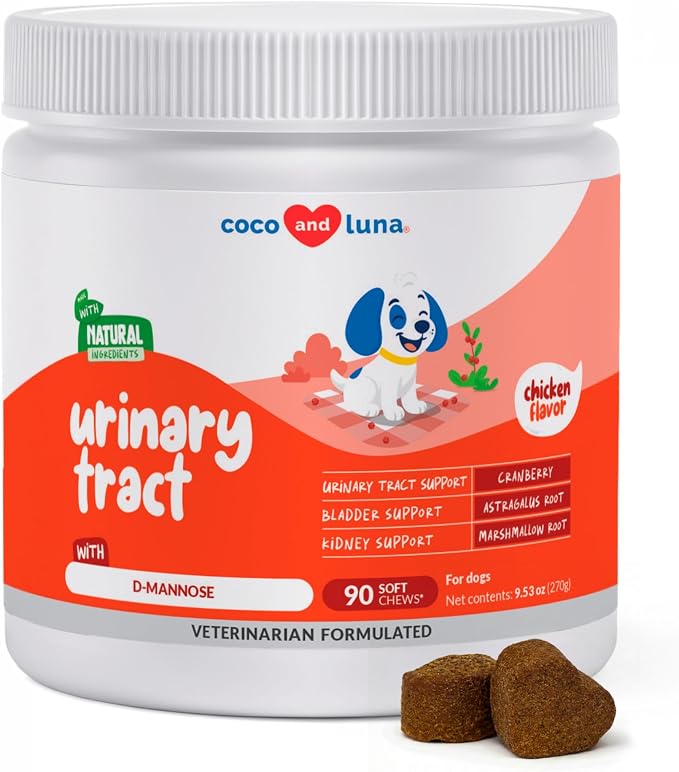 Cranberry for Dogs 90 Soft Chews - UTI, Bladder & Incontinence | Cranberry soft chews for UTI relief, bladder health & urinary tract support. Helps with bladder stones & incontinence.
