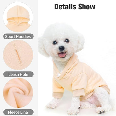 BINGPET Dog Hoodies - Fleece Lined Fall Dog Puppy Sweatshirt Soft Warm Sweater Winter Hooded Clothes for Small Medium Large Dogs & Cats
