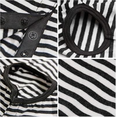 Dog’s Recovery Suit Post Surgery Shirt for Puppy, Wound Protective Clothes for Little Animals(Black White Stripe-s)