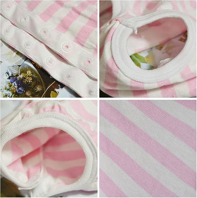 Dog’s Recovery Suit Post Surgery Shirt for Female Male Dog, E-Collar Alternative Wound Protective Clothes (Pink White stripe-3xl)