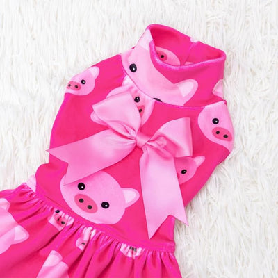 CuteBone Turtleneck Dog Velvet Dress Puppy Skirt Costume Pet Clothes Cat Apparel with Bow Hair Rope for Small Dogs CVD06L