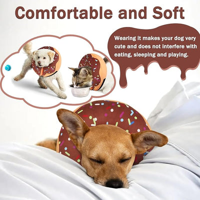 Recovery Donut Collar for Dogs & Cat,Inflatable Dog Cone Collar Alternative After Surgery,Soft Dog Cone for Large Medium Small Pet, Adjustable Pet Neck Donut(Brown,X-Large)