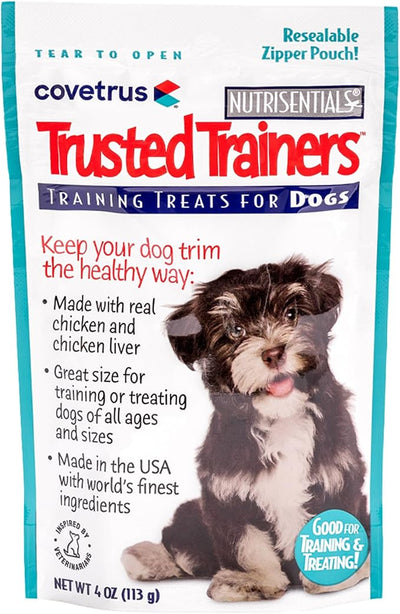 Covetrus NutriSentials Trusted Trainers Soft Dog Training Treats, Real Chicken & Chicken Liver Rewards for Puppies and Adult Dogs, Low Calorie Training Treats, Made in USA, 3 Pack (4 oz Each)
