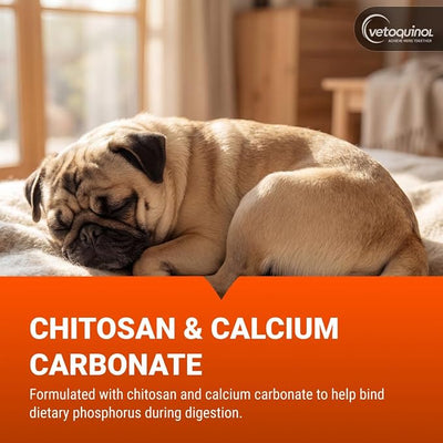 Vetoquinol Epakitin Chitosin-Based Phosphate Binder for Cats & Dogs – Renal Support Supplement Powder - 300g
