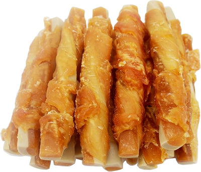 Chicken Wrapped Dental Chew Bones, Long Lasting Dog Treats for Plaque Control and Fresh Breath, Puppy Teething Relief, 8 Ounces