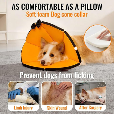 MAXFUT Soft Dog Cone Collar,Foam Cone for Dogs to Stop Licking After Surgery,Non Inflatable Dog Donut Cone (Pink, M)