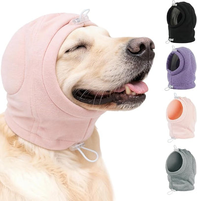 MIGOHI Lightweight XL Dog Calming Hoodie with Ears Pad - No Shake Ear Wrap for Dogs, Prevent Scratching, Adjustable Anxiety Ear Head Wrap for Large Dogs, XL,Pink