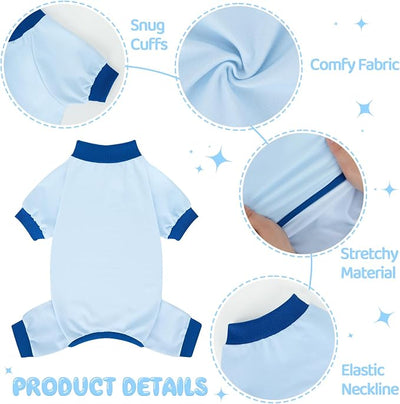 XPUDAC 4 Pack Dog Pajamas for Small Dogs, Soft Dog Onesie, Comfy Puppy Clothes Lightweight Pet Pjs Outfit Pet Clothes for Boy, M