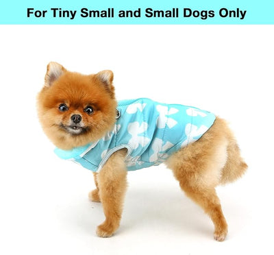 SMALLLEE_LUCKY_STORE Pet Water Resistant Winter Jacket Vest with D-Ring for Small Dog Cat Zip-up Padded Puppy Coat Chihuahua Yorkie Kitten Warm Clothes, Blue, XL