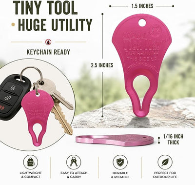 The Original Tick Key - Tick Detaching Device - Portable, Safe and Highly Effective Tick Detaching Tool (Raspberry)