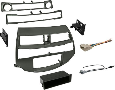American International Honda Accord (2008-2012) Double DIN or Single ISO with Pocket Radio Installation Dash Kit, Car Audio Wiring Harness & Antenna Adapter Included, Metallic Taupe