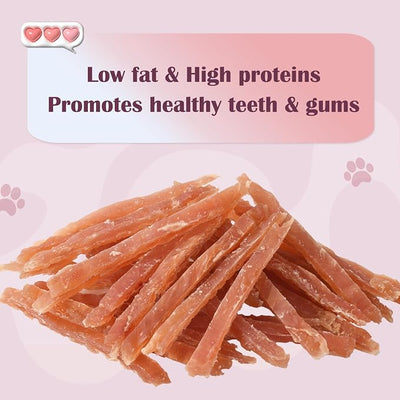 Chicken Jerky Strips Dog Treats, Real Chicken Pet Snacks, High Protein, Soft Chewy Training Treats for All Breeds, Healthy Treats in Resealable Bag, 10.6 oz (300g)