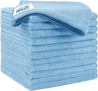 HOMEXCEL Blue Microfiber Cleaning Cloth 12 Pack, 12.5 x 12.5 inch Microfiber Towels for Cars, Ultra Absorbent Car Washing Cloth, Lint Free Streak Free Cleaning Rags for Car, Kitchen, and Window