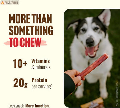Natural Farm Odor-Free Super Collagen Dog Chews (6-Inch, 15-Pack) The First Ever Real Bull Sticks Alternative: 100% Natural Angus Hide Collagen Treats - More Protein, More Chew Time for All Dogs