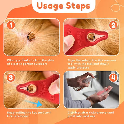 3 Pack Portable Tick Removal Tools, Tick Remover Tools for Dogs, Pets and Humans, Efficient, Safe and Reliable, Tick Key Essentials for Outdoor Activities