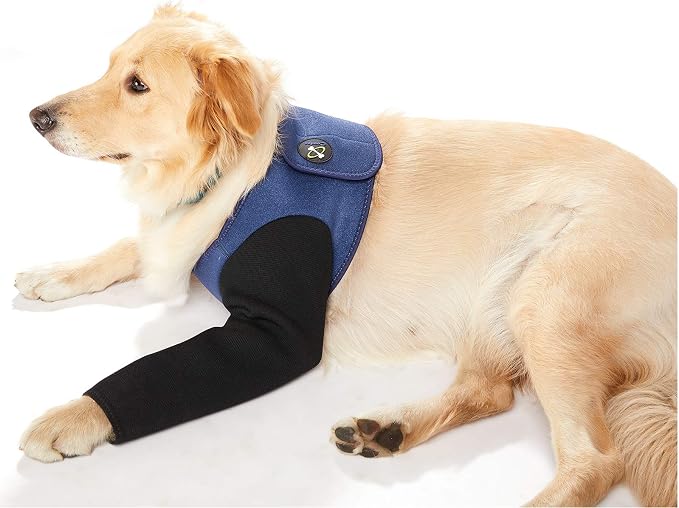 Coodeo Dog Recovery Suit, Cone Collar Alternative, Abrasion Resistant Dog Recovery Sleeve, Washable 2.5mm Thick and Waterproof, Pet Wounds Prevent Licking, Bite, Keep Dry（Blue，2XS