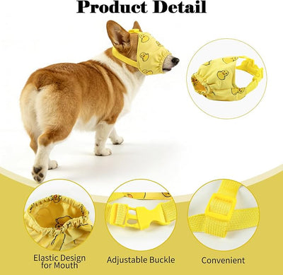 NACOCO Dog Calming Cap Eye Mask Ducks Nylon Shading Pet Anxiety Mask Muzzle for Grooming Anti Car Sickness (Yellow, L)