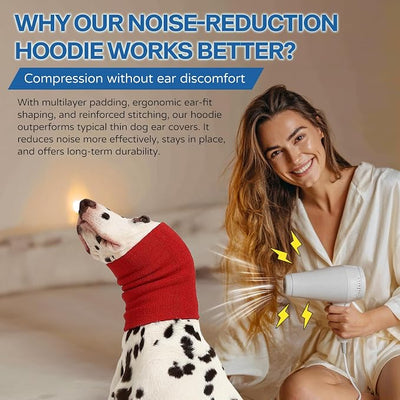 Dog & Cat Calming Hoodie – Soft Double-Layer Ear and Neck Cover for Anxiety Relief & Noise Protection, Elastic Pet Head Wrap for Grooming, Bath, Drying & Fireworks