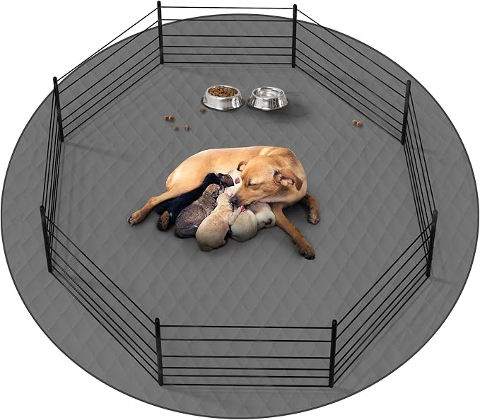 Washable Reusable Dog Pee Pads, 65" Round Absorbent & Waterproof Puppy Training Pad for Crate, Playpen & Carpet, Large Potty Pads for Dogs, Cats & Small Pets