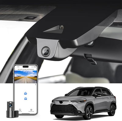 Front 4K & Rear 1080P Dash Cam Custom fit for Toyota Corolla cross & Corolla cross Hybrid 2023 2024 2025 2026 (Model A),LE L XLE etc,OEM Factory Look,2160P UHD Video,Built-in WiFi & APP,GPS,128GB Card