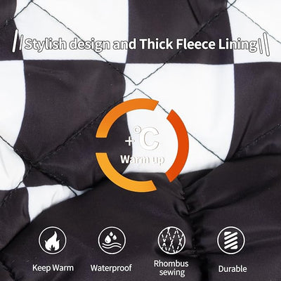 CuteBone Waterproof Thick Dog Winter Coat Doggie Jacket Warm Pet Clothes Comfortable Puffer Dog Vest for Small Medium Large Dogs with Harness Hole YRFN16L