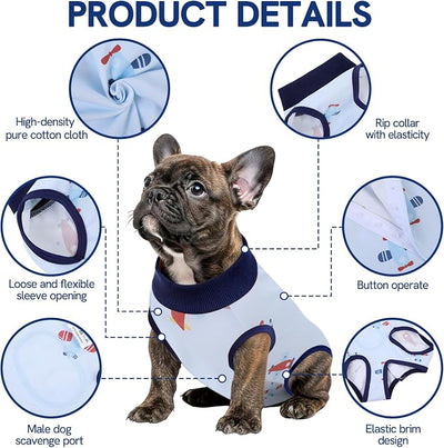 SAWMONG Recovery Suit for Dogs Female Male, Breathable Dog Onesie Body Suit After Surgery Spay Neuter, Professional Pet Surgical Suit, Substitute Pet E-Collar Cone (Blue, M)