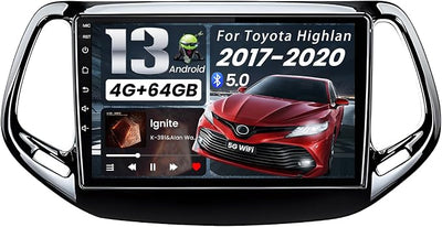 10 Inch Car Radio Stereo for Jeep Compass 2017-2020: 1280*800HD Touchscreen Replacement with Wireless CarPlay Android Auto,[4GB+64GB] Android 13 Player Radio with Bluetooth,5GWiFi,SWC,Mirror Link, GPS
