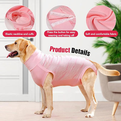 Dotoner Dog Surgery Recovery Suit for Male Female Neuter Anti-Lick Abdominal Wounds Bite Protective Outfit Alternative E-Collar & Cone Breathable Spay for Medium Large Dogs
