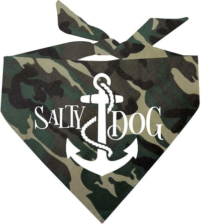 Salty Dog Dog Bandana 100% Cotton Adjustable Triangle Summer Vacation Beach Pool | Camo, X-Small (100)