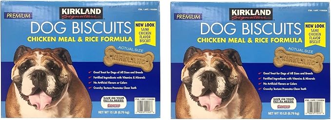 Kirkland Signature Premium Dog Biscuits Chicken Meal & Rice Formula 30 LB