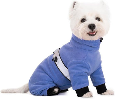 Polar Fleece Coats for Small Dogs, Four-Legged Pajamas Bodysuit for Small Medium Dogs, Winter Jacket Sweater Vest, Warm Clothes