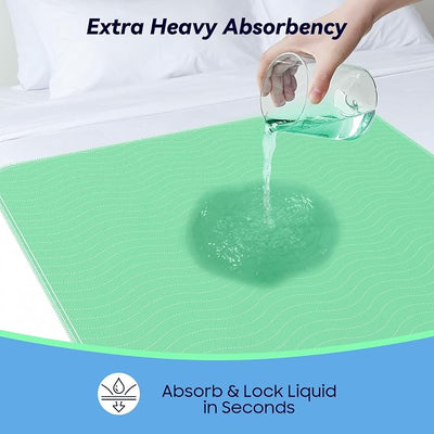 6 Pack 24” x 24” Extra Heavy Absorbency Washable Underpads, Waterproof Nursing Pads Incontinence Bed Pads, Reusable Washable Pee Pads for Dogs, Diaper Changing & Adults, Washable Puppy Pads