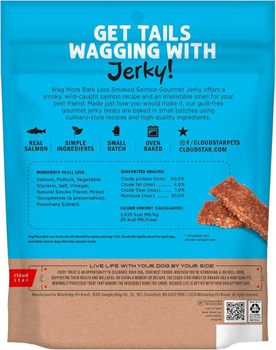 Cloud Star Wag More Bark Less - Dog Treats - Jerky - Smoked Salmon - 10 oz Pouch