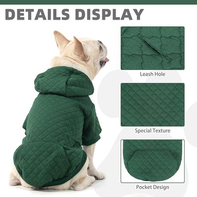 KOOLTAIL Dog Hoodie for Small Medium Large Dogs, Ultra-Warm & Soft Winter Fall Fleece Dog Hooded Sweatshirt Clothes Sweater, Lightweight Pullover Coat for Boy Girl Bulldog Pitbull Puppy Cats,Green S