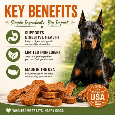 Gaines Family Farmstead Sweet Potato Dog Bones 4 Pack – 32 oz Bags, All-Natural, Single Ingredient, Grain-Free Dog Treats for Digestive Health, Training & Rewards – High-Fiber, Made in USA