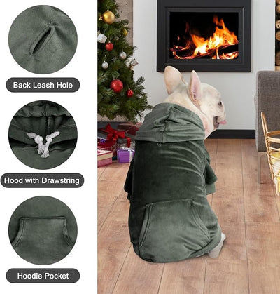PAWCHIE Dog Hoodie, Premium Dog Sweater for Small Medium and Large Dogs, Tie Dye Pet Cloth with Leash Hole,Puppy Sweatshirt, Pet Outfit, Cat Apparel, Green L