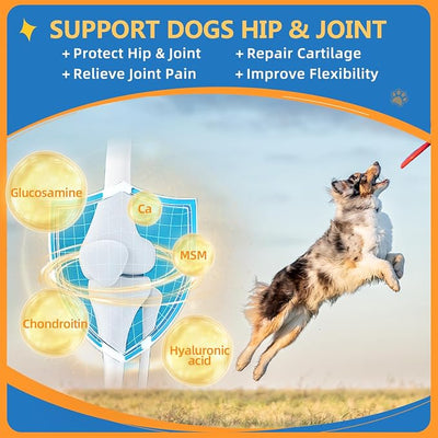 ZEBORA Dog Multivitamin Powder with Glucosamine, Dog Vitamins and Supplements for Immune Support, Skin and Coat Supplement with Omega 3 for Allergy Relief, Probiotics for Digestive & Gut Health
