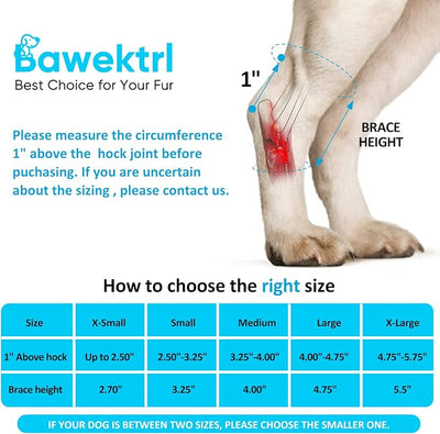 Dog Leg Braces for Rear Legs, Hock Brace for Back Legs with Metal Strips and Safety Reflective Straps for Short Legs, Joint Warps Support for Hind Legs Injuries Sprains Arthritis (XLarge)