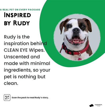 Clean Pets Eye Wipes for Dogs Cats, Tear Stain Remover 120ct | Gentle eye wipes for cats & dogs. Just clean.