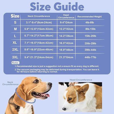 IDOMIK Dog Recovery Collar, Waterproof Soft Dog Cone After Surgery, Comfy Protective Elizabethan Collar Alternative for Dogs Cats, Adjustable Pet Neck Donut Cone Anti-Licking Biting Wounds,Blue,XL