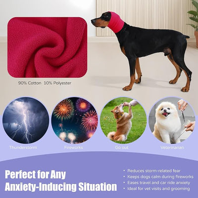 Dog & Cat Calming Hoodie - Anxiety Relief Ear Protector, Noise-Canceling Head Cover for Grooming, Bath, Force Drying, Thunder & Fireworks