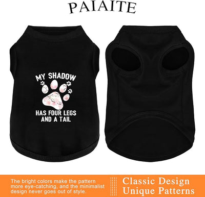 Discover Cozy Cotton Canine Wear: Soft, Lightweight, and Breathable Dog Shirt Vest with Eye-Catching Graphics (My Shadow HAS Four LESGS and A Tail), Keeping Your Furry Friend Warm! Rose Pink XS