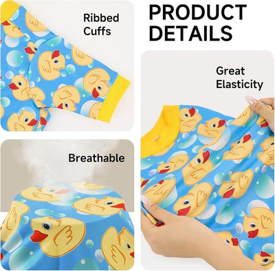 XPUDAC 4 Pieces Dog Pajamas for Large Dogs Pjs Clothes Puppy Onesies Outfits for Doggie Duck Shirts Sleeper for Pet Cats Jammies-4X-Large