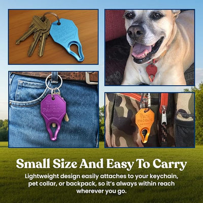 Tick Remover Tool for People & Pets, Lightweight, Portable, Durable, Keychain Attachment, Quick, Safe & Effective Tick Removal Kit, Assorted Colors, Made in USA (6 Colors)